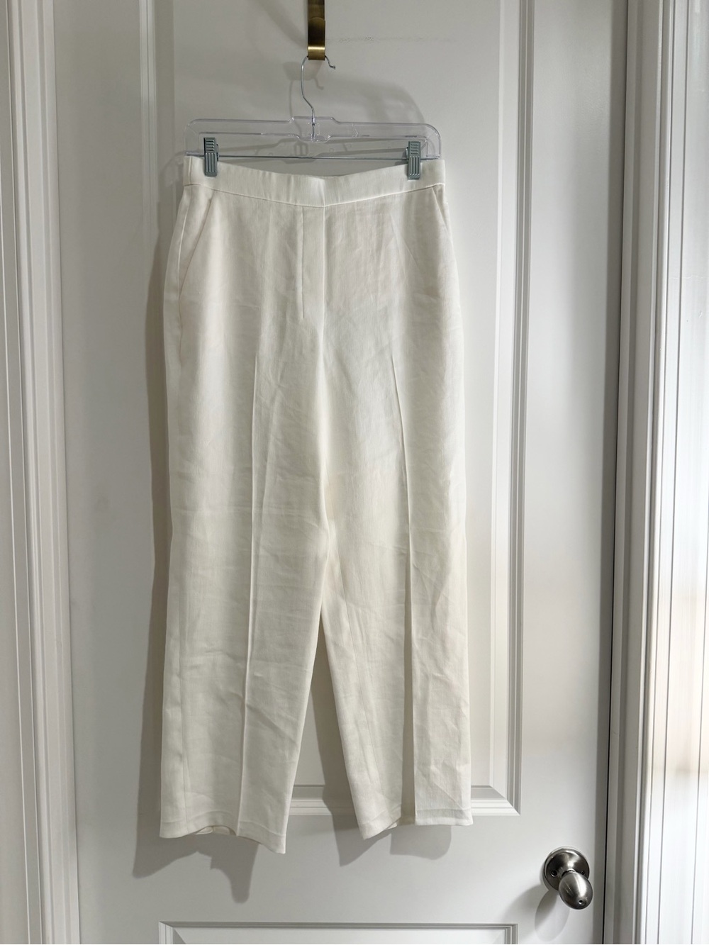 Theory Off-White Linen Blend Dress Pants - Straight Leg